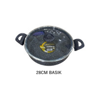 Çırağan 28 cm Gri Granit Basık Tencere