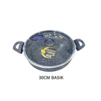 Çırağan 30 cm Gri Granit Basık Tencere