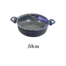 Çırağan 30 cm Gri Granit Derin Tencere