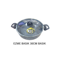 Çırağan Ezme 30 cm Siyah Basık Tencere